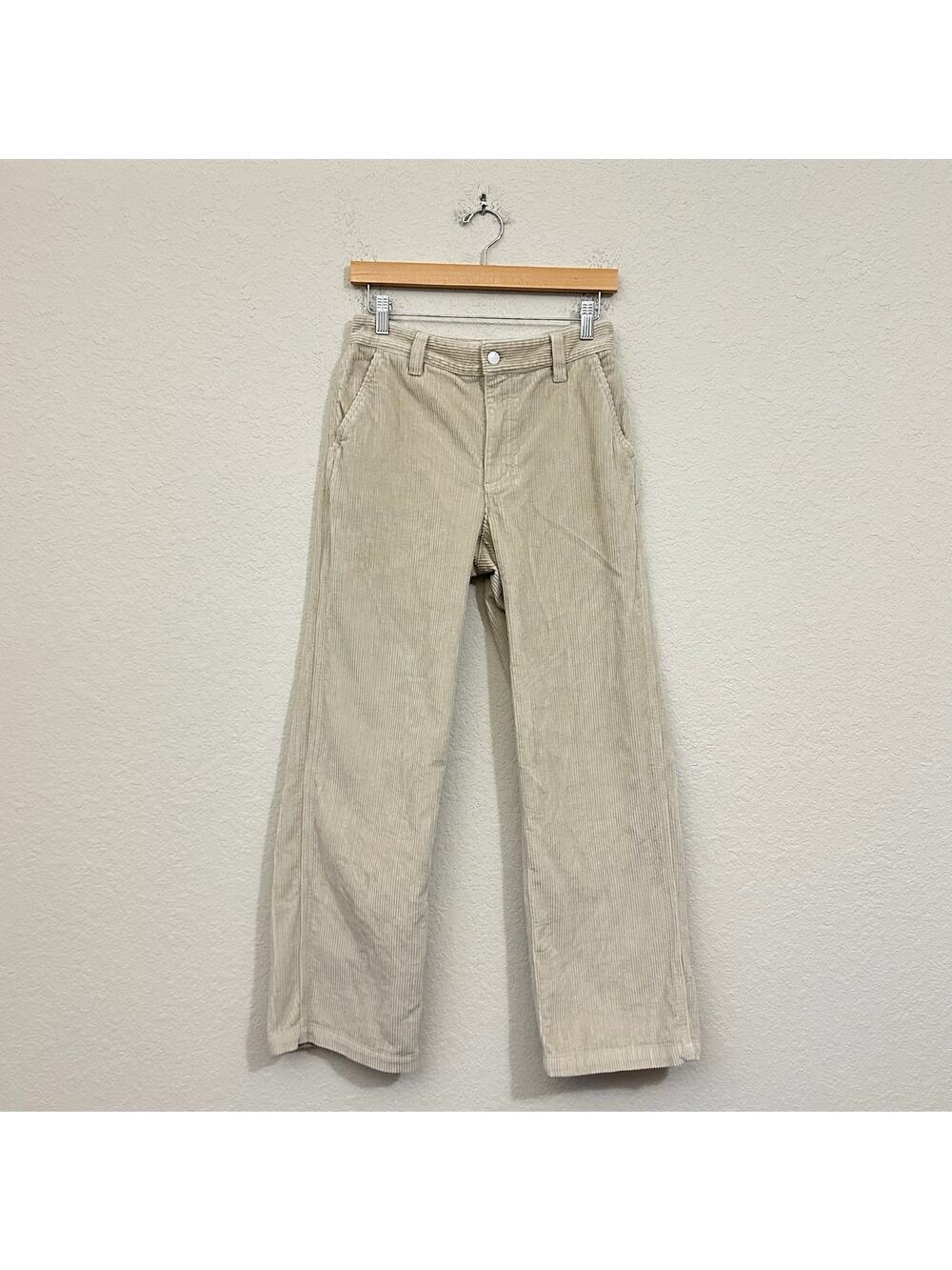 TNA ARITZIA Ripcord Corduroy Pants Beige Relaxed Wide Leg Cotton 90s